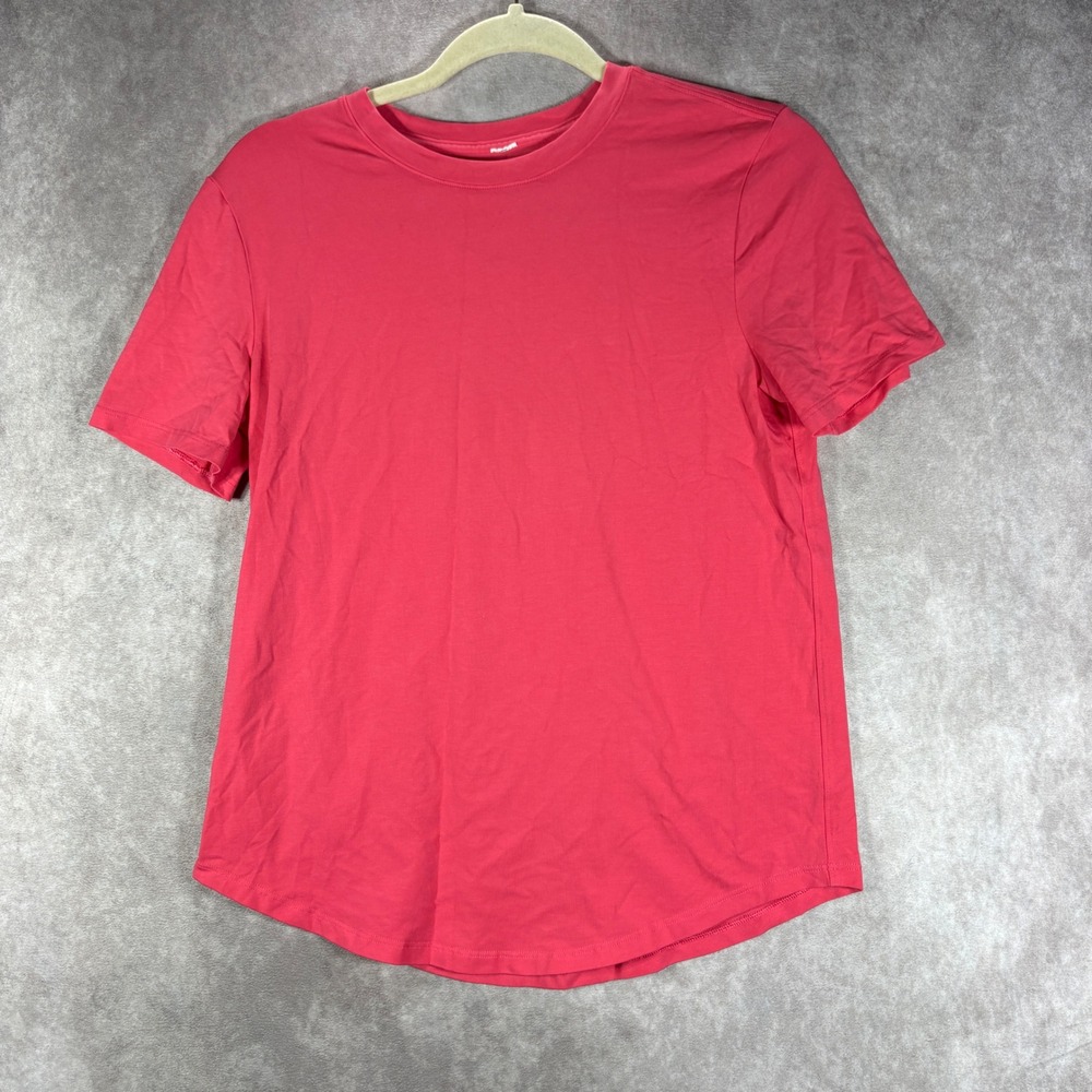 Lululemon T-Shirt Womens 6 Pink‎ Love Tee Short Sleeve Crew Neck Curved Hem Gym